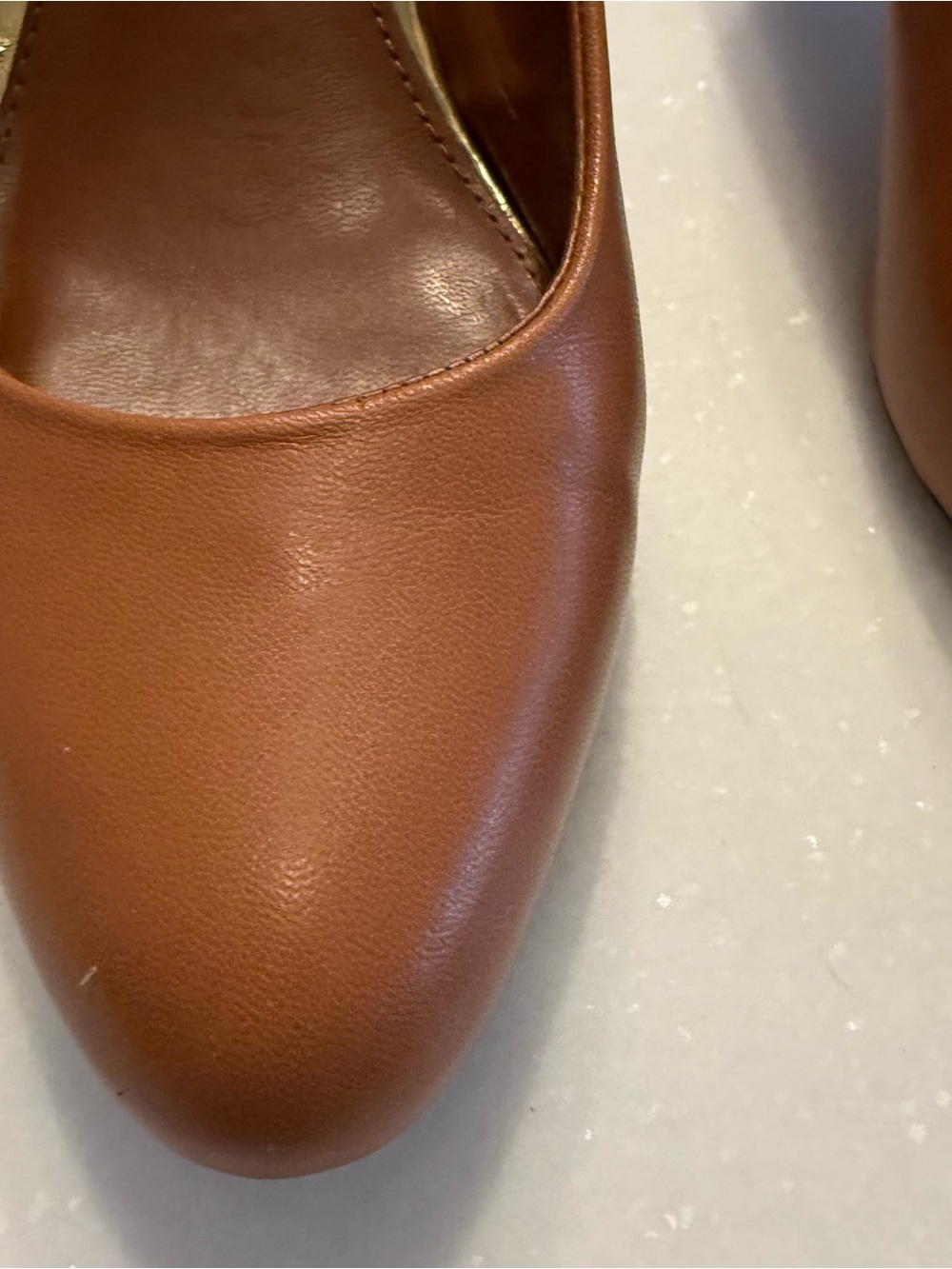 Lauren Ralph Lauren Harper Pumps/ Heels Tan Kidskin Leather Round Toe Sz 7.5 - Picture 8 of 14